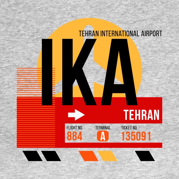 Tehran (IKA) Airport // Sunset Baggage Tag by Now Boarding